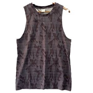 Zyia Active Tank Top Mens XL Gray Camo Perforated Mesh Muscle Gym Shirt Workout